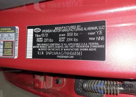 2022 Hyundai Elantra Sel from USA, damaged, VIN 5NPLM4AG7NH068343